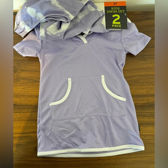 Eddie Bauer One Piece Swim Suit With Cover Up Girls Size 2T NWT - Picture 3 of 9